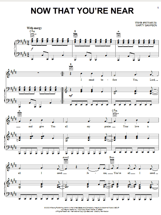Hillsong Now That You're Near Sheet Music Notes & Chords for Piano, Vocal & Guitar (Right-Hand Melody) - Download or Print PDF