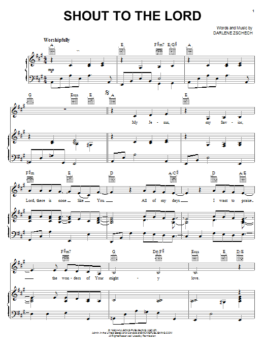 Hillsong Shout To The Lord Sheet Music Notes & Chords for Very Easy Piano - Download or Print PDF