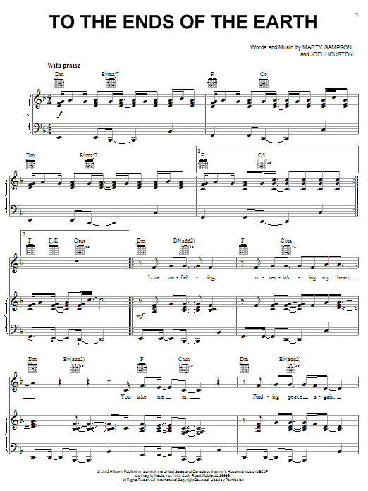 Hillsong To The Ends Of The Earth Sheet Music Notes & Chords for Piano, Vocal & Guitar (Right-Hand Melody) - Download or Print PDF Hillsong To The Ends Of The Earth Sheet Music Notes & Chords for Piano, Vocal & Guitar (Right-Hand Melody) - Download or Print PDF
