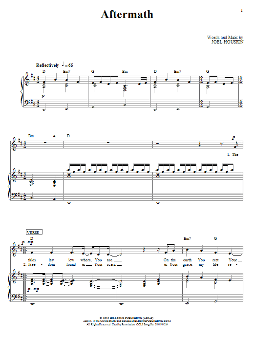 Hillsong United Aftermath Sheet Music Notes & Chords for Piano, Vocal & Guitar (Right-Hand Melody) - Download or Print PDF