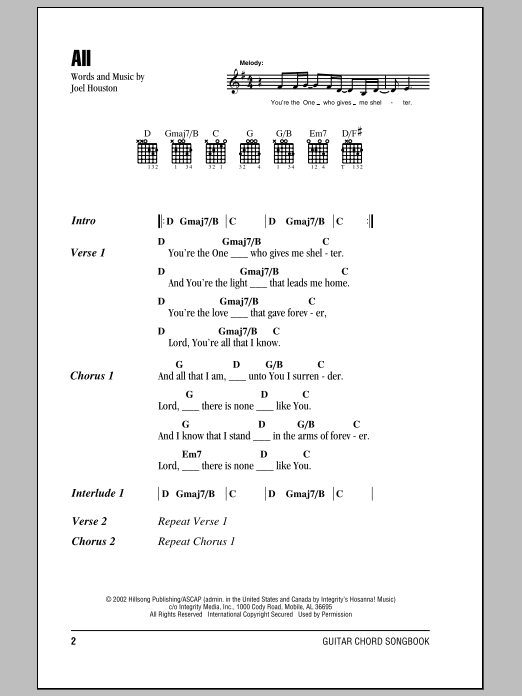 Hillsong United All Sheet Music Notes & Chords for Lyrics & Chords - Download or Print PDF Hillsong United All Sheet Music Notes & Chords for Lyrics & Chords - Download or Print PDF
