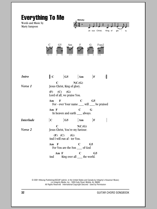 Hillsong United Everything To Me Sheet Music Notes & Chords for Lyrics & Chords - Download or Print PDF Hillsong United Everything To Me Sheet Music Notes & Chords for Lyrics & Chords - Download or Print PDF