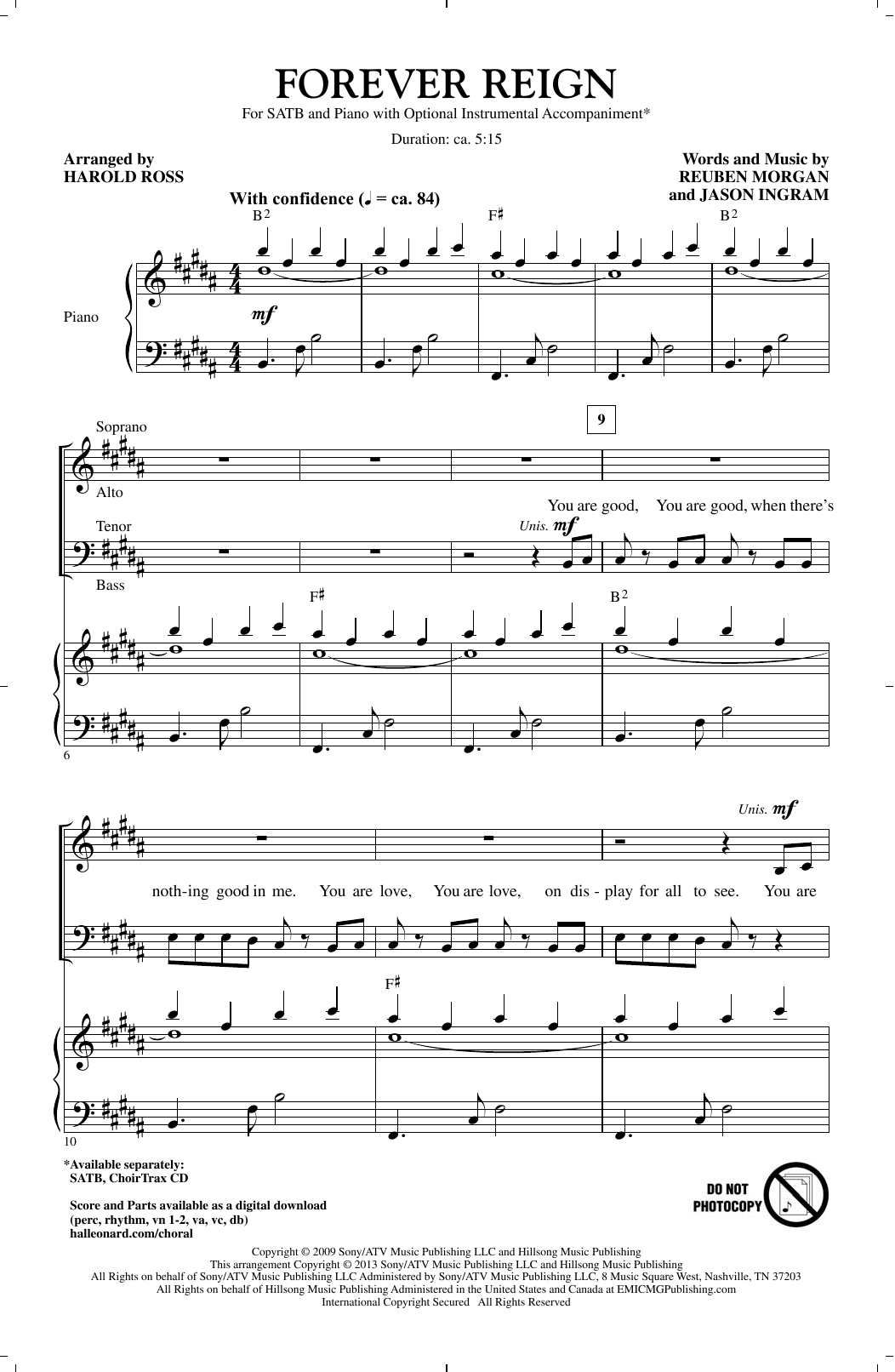 Harold Ross Forever Reign Sheet Music Notes & Chords for SATB Choir - Download or Print PDF
