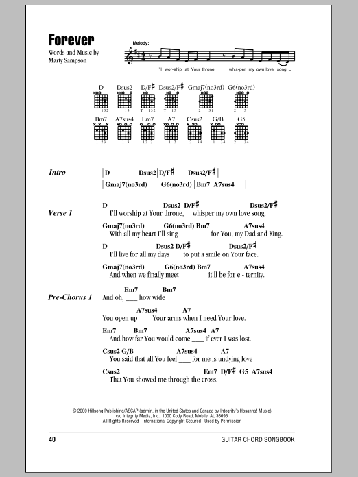 Hillsong United Forever Sheet Music Notes & Chords for Lyrics & Chords - Download or Print PDF