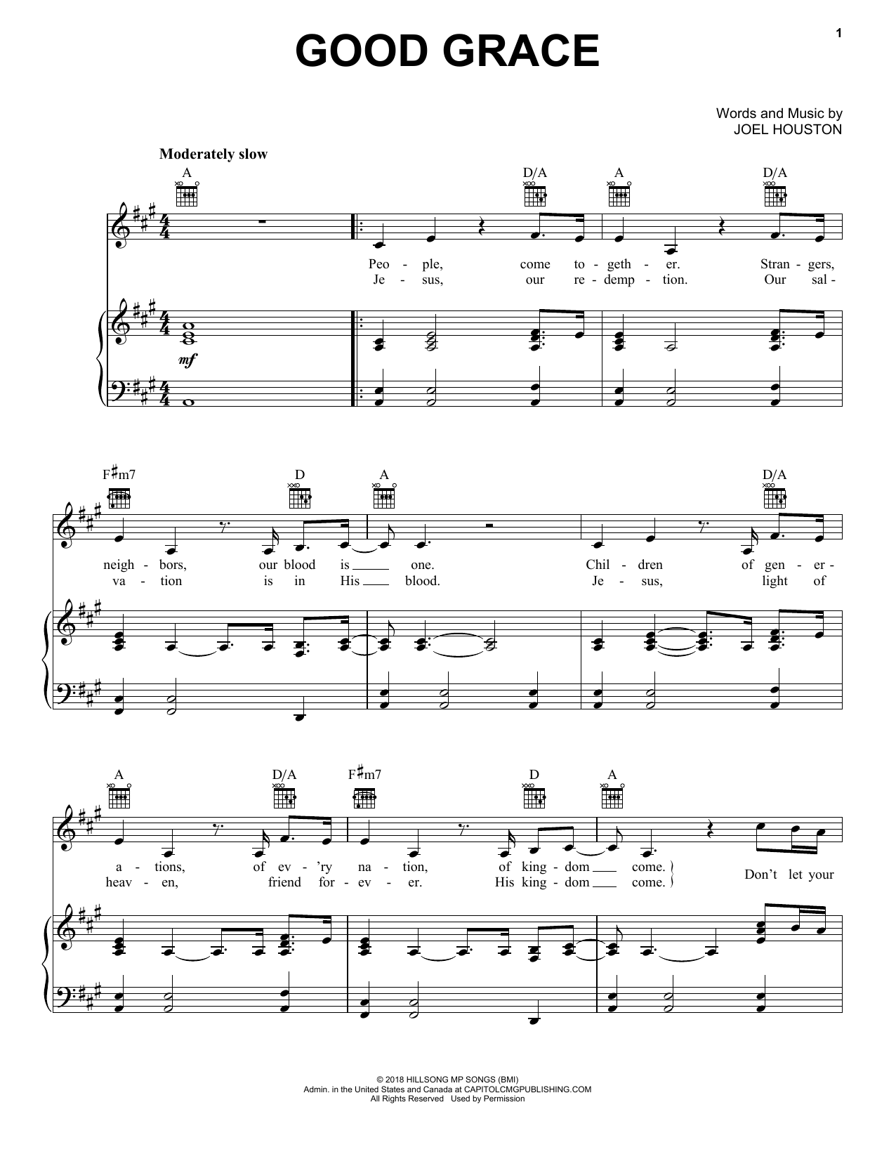 Hillsong United Good Grace Sheet Music Notes & Chords for Flute Solo - Download or Print PDF