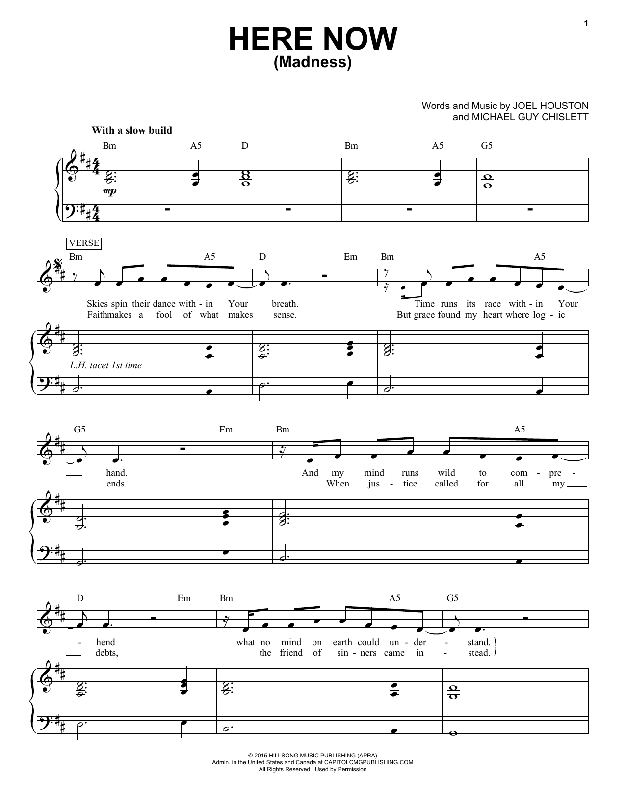 Hillsong United Here Now (Madness) Sheet Music Notes & Chords for Piano & Vocal - Download or Print PDF