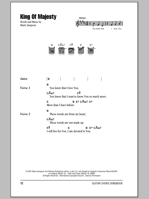 Hillsong United King Of Majesty Sheet Music Notes & Chords for Easy Guitar Tab - Download or Print PDF