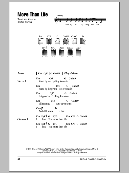 Hillsong United More Than Life Sheet Music Notes & Chords for Lyrics & Chords - Download or Print PDF Hillsong United More Than Life Sheet Music Notes & Chords for Lyrics & Chords - Download or Print PDF