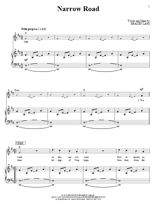 Hillsong United Narrow Road Sheet Music Notes & Chords for Piano, Vocal & Guitar (Right-Hand Melody) - Download or Print PDF Hillsong United Narrow Road Sheet Music Notes & Chords for Piano, Vocal & Guitar (Right-Hand Melody) - Download or Print PDF