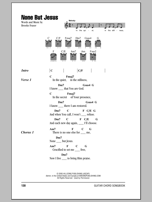 Hillsong United None But Jesus Sheet Music Notes & Chords for Piano - Download or Print PDF