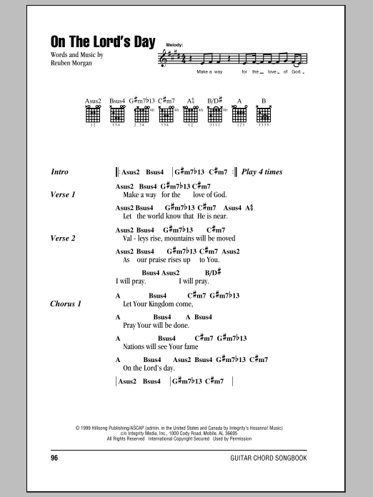 Hillsong United On The Lord's Day Sheet Music Notes & Chords for Lyrics & Chords - Download or Print PDF Hillsong United On The Lord's Day Sheet Music Notes & Chords for Lyrics & Chords - Download or Print PDF
