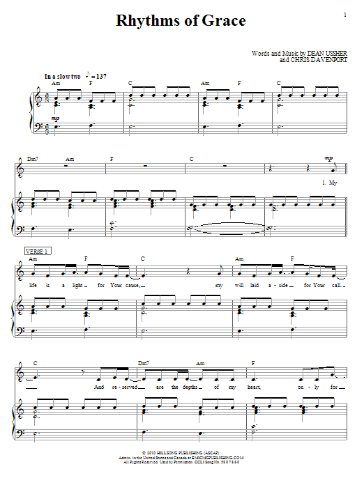 Hillsong United Rhythms Of Grace Sheet Music Notes & Chords for Piano, Vocal & Guitar (Right-Hand Melody) - Download or Print PDF Hillsong United Rhythms Of Grace Sheet Music Notes & Chords for Piano, Vocal & Guitar (Right-Hand Melody) - Download or Print PDF