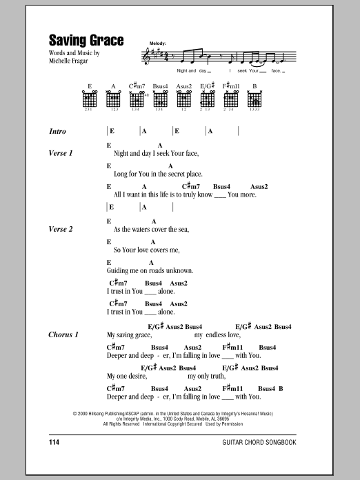 Hillsong United Saving Grace Sheet Music Notes & Chords for Lyrics & Chords - Download or Print PDF Hillsong United Saving Grace Sheet Music Notes & Chords for Lyrics & Chords - Download or Print PDF