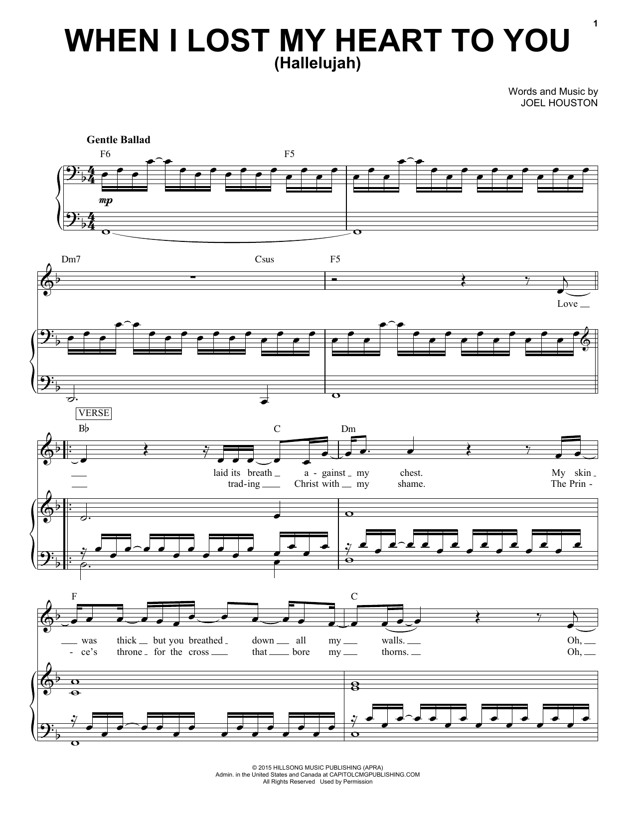 Hillsong United When I Lost My Heart To You (Hallelujah) Sheet Music Notes & Chords for Piano & Vocal - Download or Print PDF