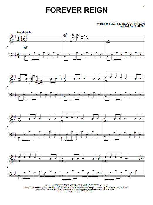Jason Ingram Forever Reign Sheet Music Notes & Chords for Melody Line, Lyrics & Chords - Download or Print PDF