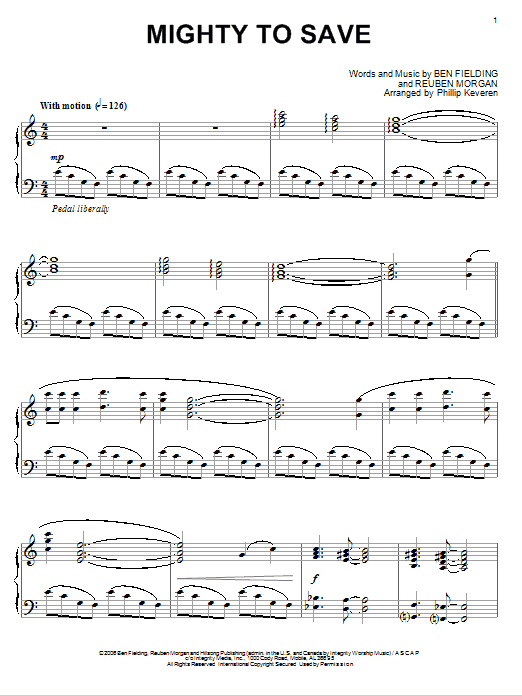 Reuben Morgan Mighty To Save [Jazz version] (arr. Phillip Keveren) Sheet Music Notes & Chords for Piano - Download or Print PDF