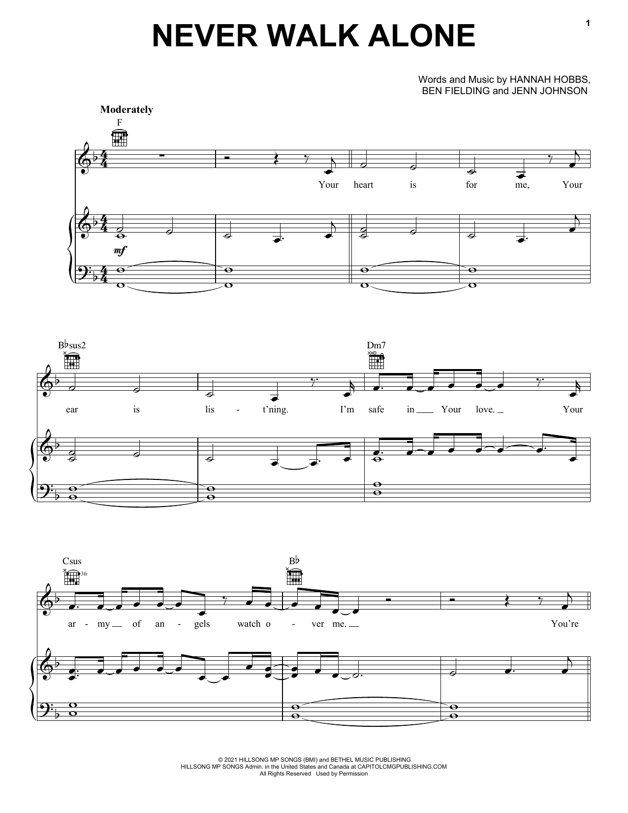 Hillsong Worship Never Walk Alone Sheet Music Notes & Chords for Piano, Vocal & Guitar (Right-Hand Melody) - Download or Print PDF