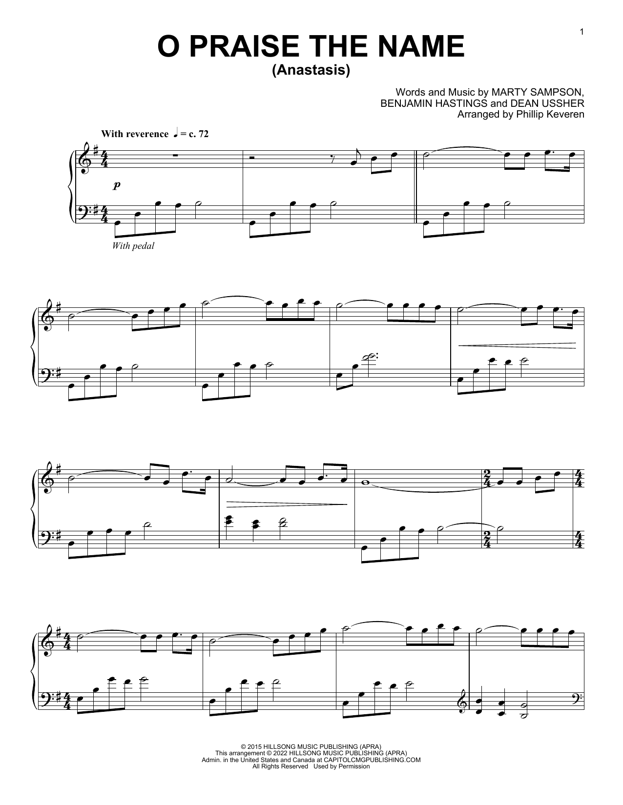 Hillsong Worship O Praise The Name (Anastasis) (arr. Phillip Keveren) Sheet Music Notes & Chords for Piano Solo - Download or Print PDF