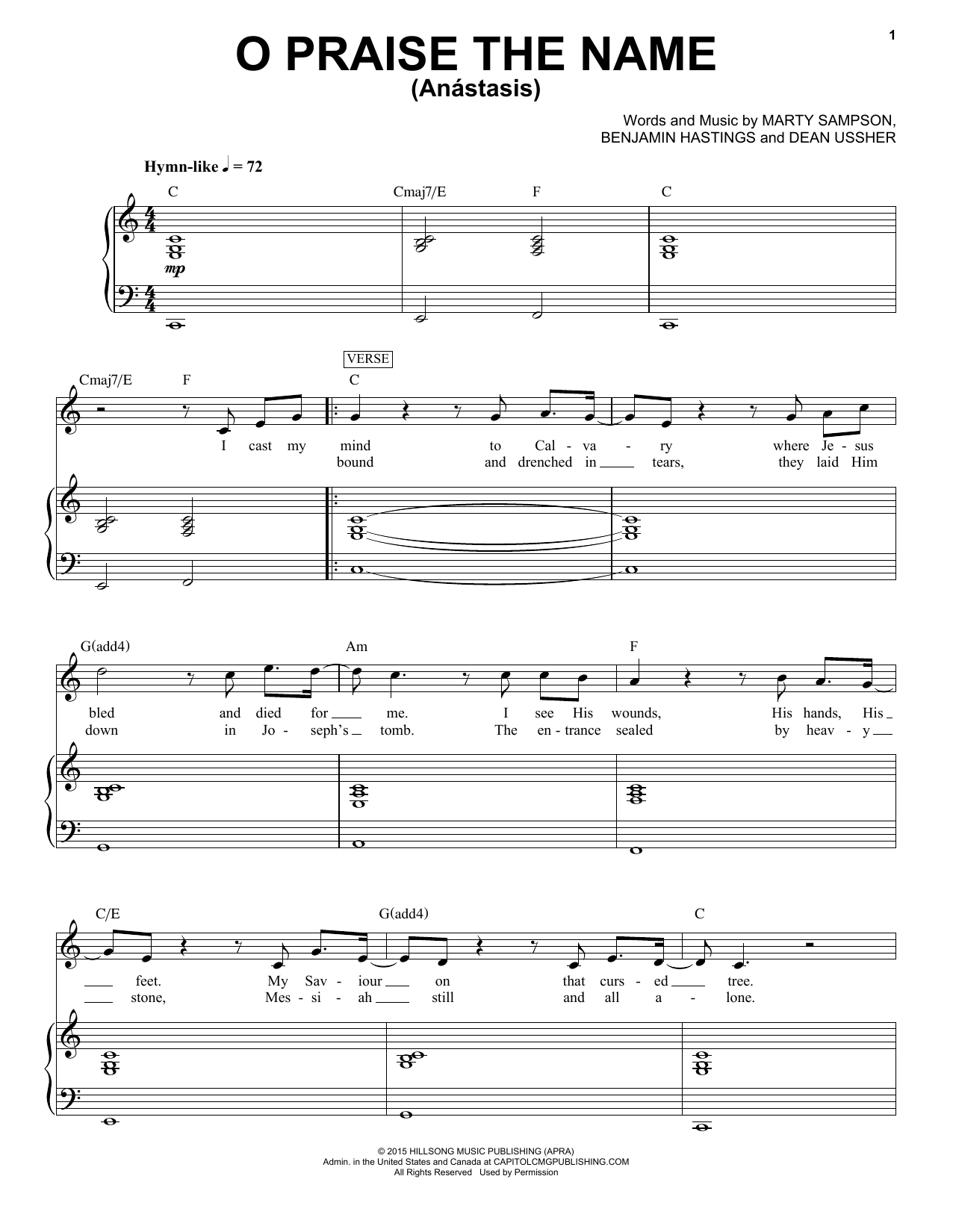 Hillsong Worship O Praise The Name (Anastasis) Sheet Music Notes & Chords for Piano & Vocal - Download or Print PDF