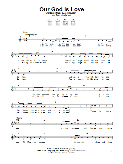 Hillsong Worship Our God Is Love Sheet Music Notes & Chords for Easy Guitar - Download or Print PDF