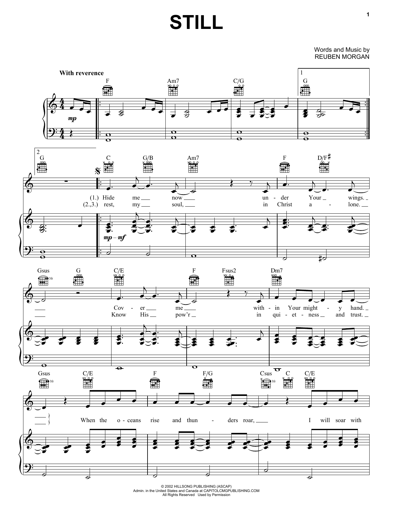 Reuben Morgan Still Sheet Music Notes & Chords for Easy Piano - Download or Print PDF