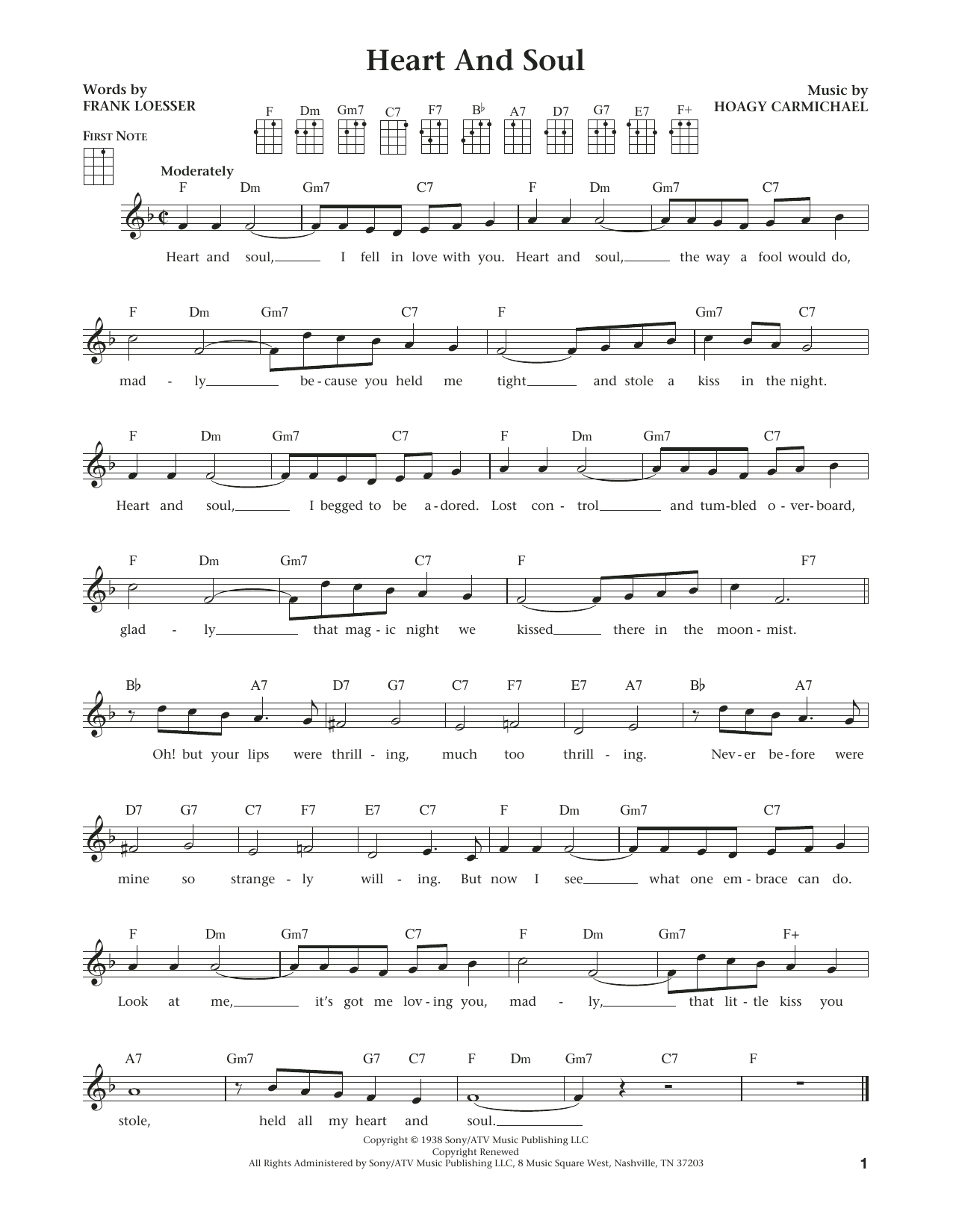Hoagy Carmichael Heart And Soul (from The Daily Ukulele) (arr. Liz and Jim Beloff) Sheet Music Notes & Chords for Ukulele - Download or Print PDF