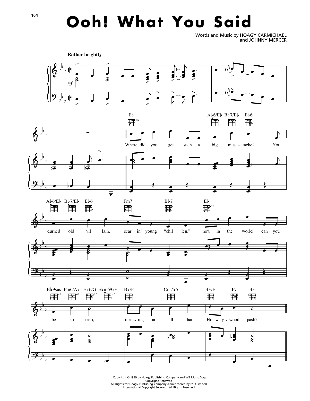 Hoagy Carmichael Ooh! What You Said Sheet Music Notes & Chords for Piano, Vocal & Guitar Chords (Right-Hand Melody) - Download or Print PDF