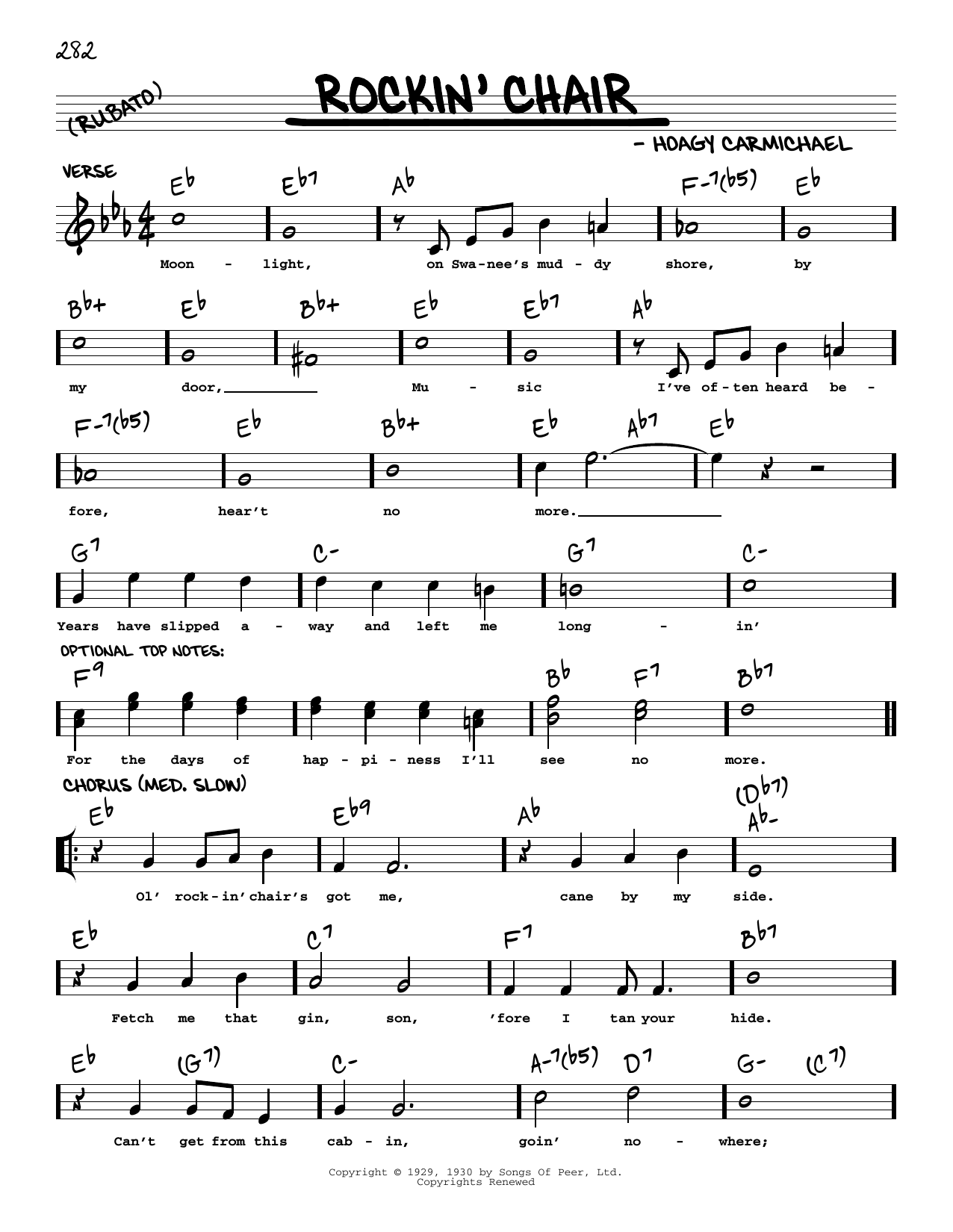 Hoagy Carmichael Rockin' Chair (arr. Robert Rawlins) Sheet Music Notes & Chords for Real Book – Melody, Lyrics & Chords - Download or Print PDF