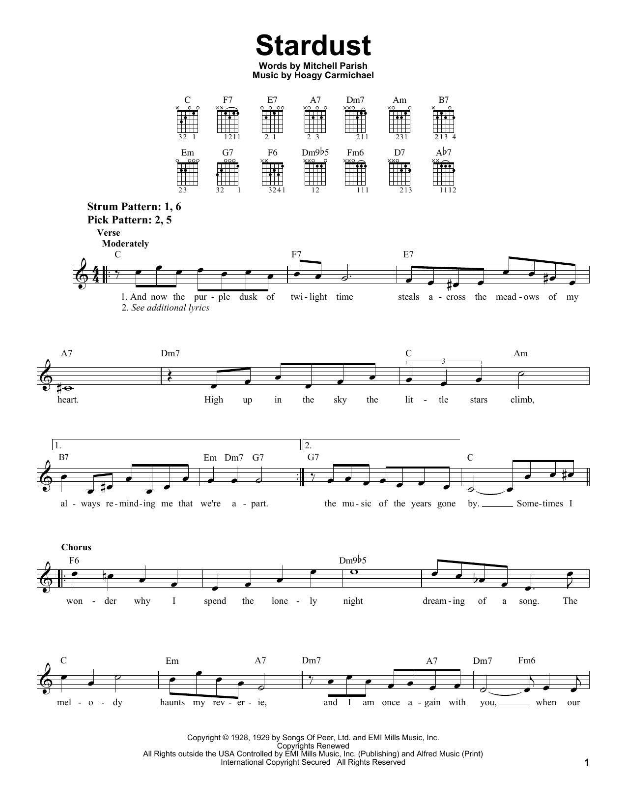 Hoagy Carmichael Stardust Sheet Music Notes & Chords for Clarinet Solo - Download or Print PDF