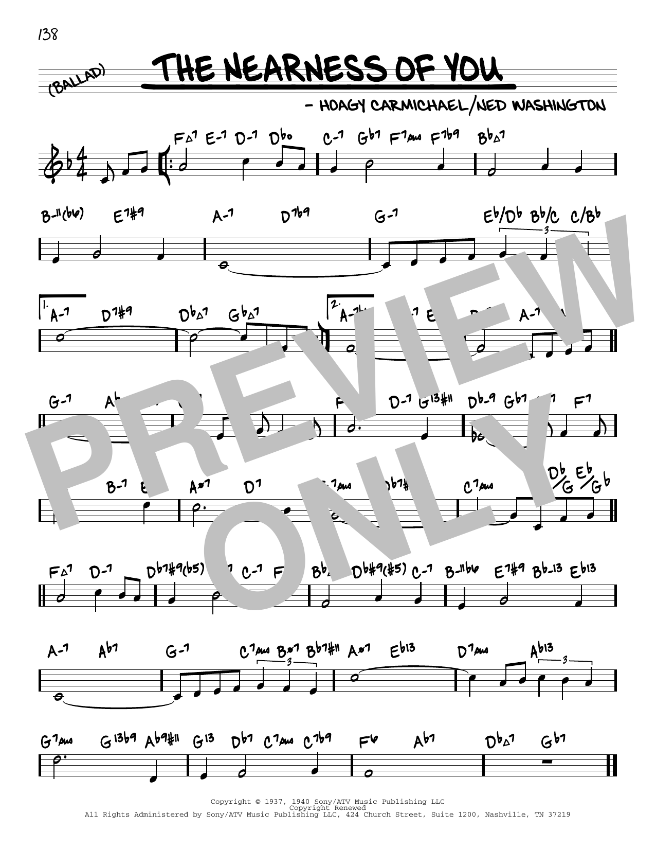 Hoagy Carmichael The Nearness Of You (arr. David Hazeltine) Sheet Music Notes & Chords for Real Book – Enhanced Chords - Download or Print PDF
