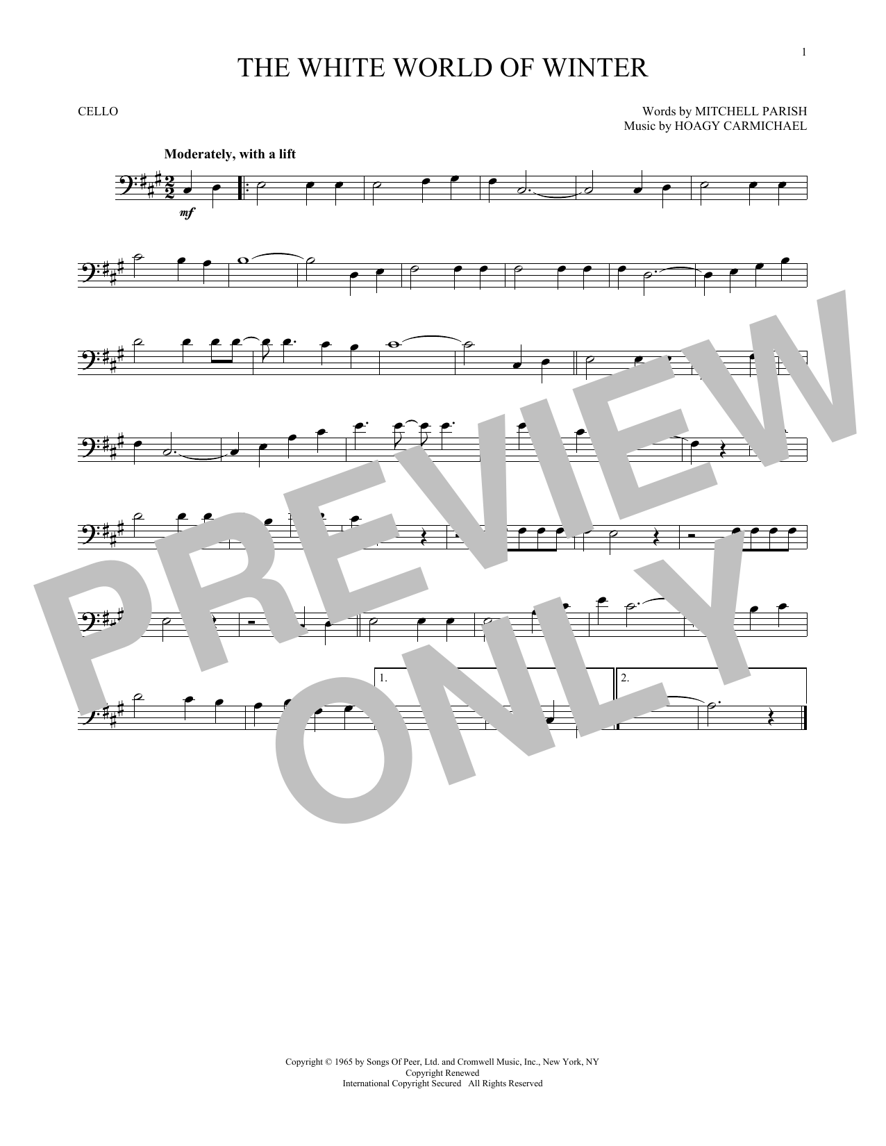 Hoagy Carmichael The White World Of Winter Sheet Music Notes & Chords for Tenor Saxophone - Download or Print PDF