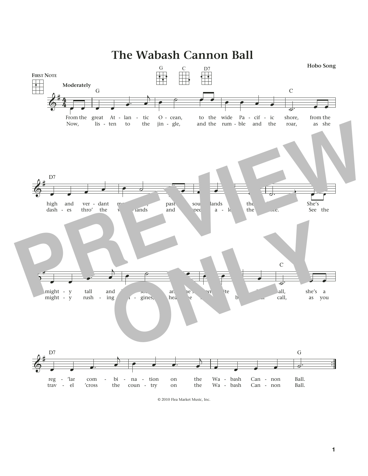 Hobo Song The Wabash Cannon Ball (from The Daily Ukulele) (arr. Liz and Jim Beloff) Sheet Music Notes & Chords for Ukulele - Download or Print PDF