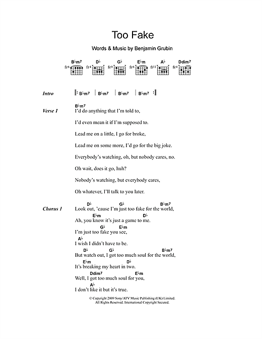 Hockey Too Fake Sheet Music Notes & Chords for Lyrics & Chords - Download or Print PDF