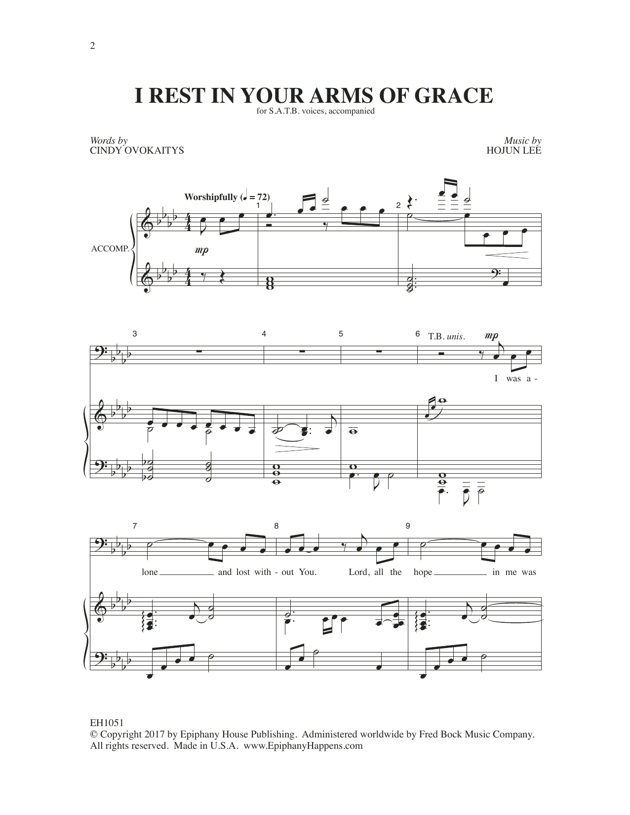 Hojun Lee I Rest in Your Arms of Grace Sheet Music Notes & Chords for Choral - Download or Print PDF