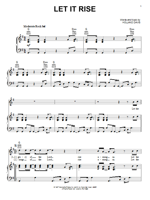 Holland Davis Let It Rise Sheet Music Notes & Chords for Easy Guitar - Download or Print PDF