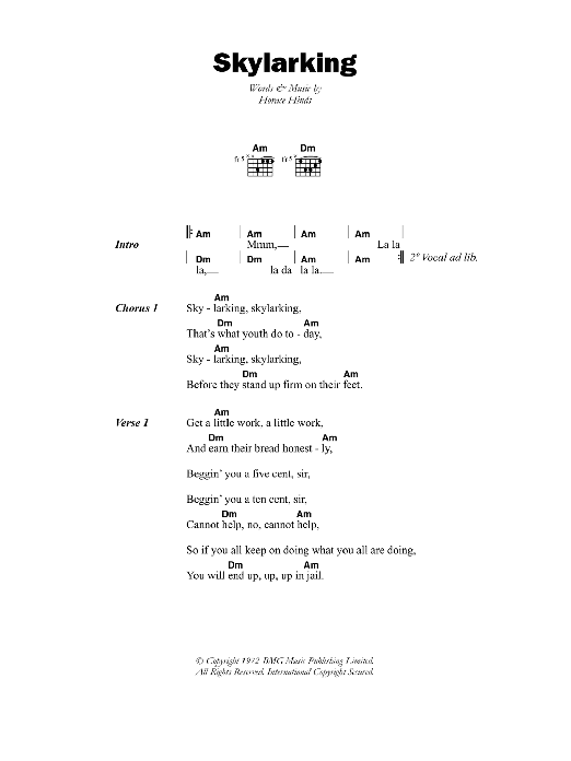 Horace Andy Skylarking Sheet Music Notes & Chords for Lyrics & Chords - Download or Print PDF