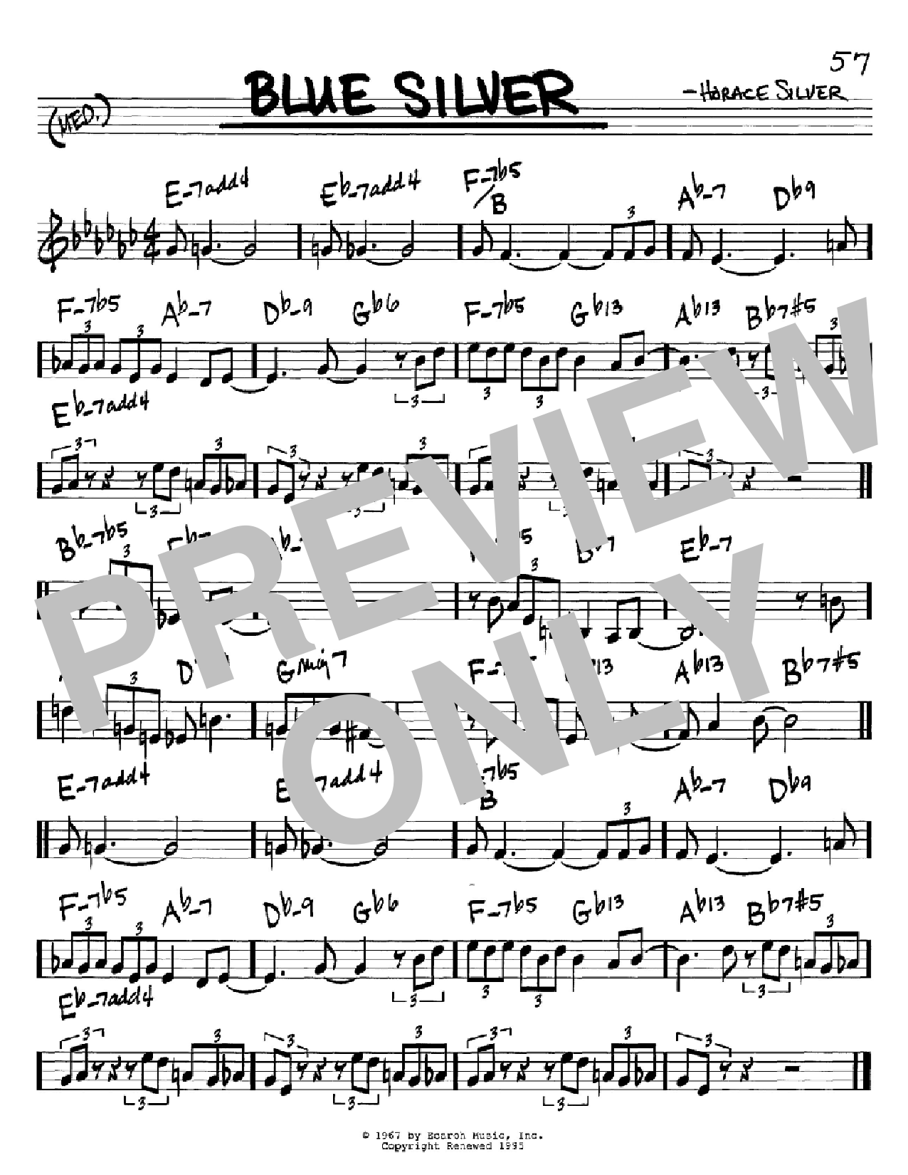 Horace Silver Blue Silver Sheet Music Notes & Chords for Real Book – Melody & Chords – C Instruments - Download or Print PDF