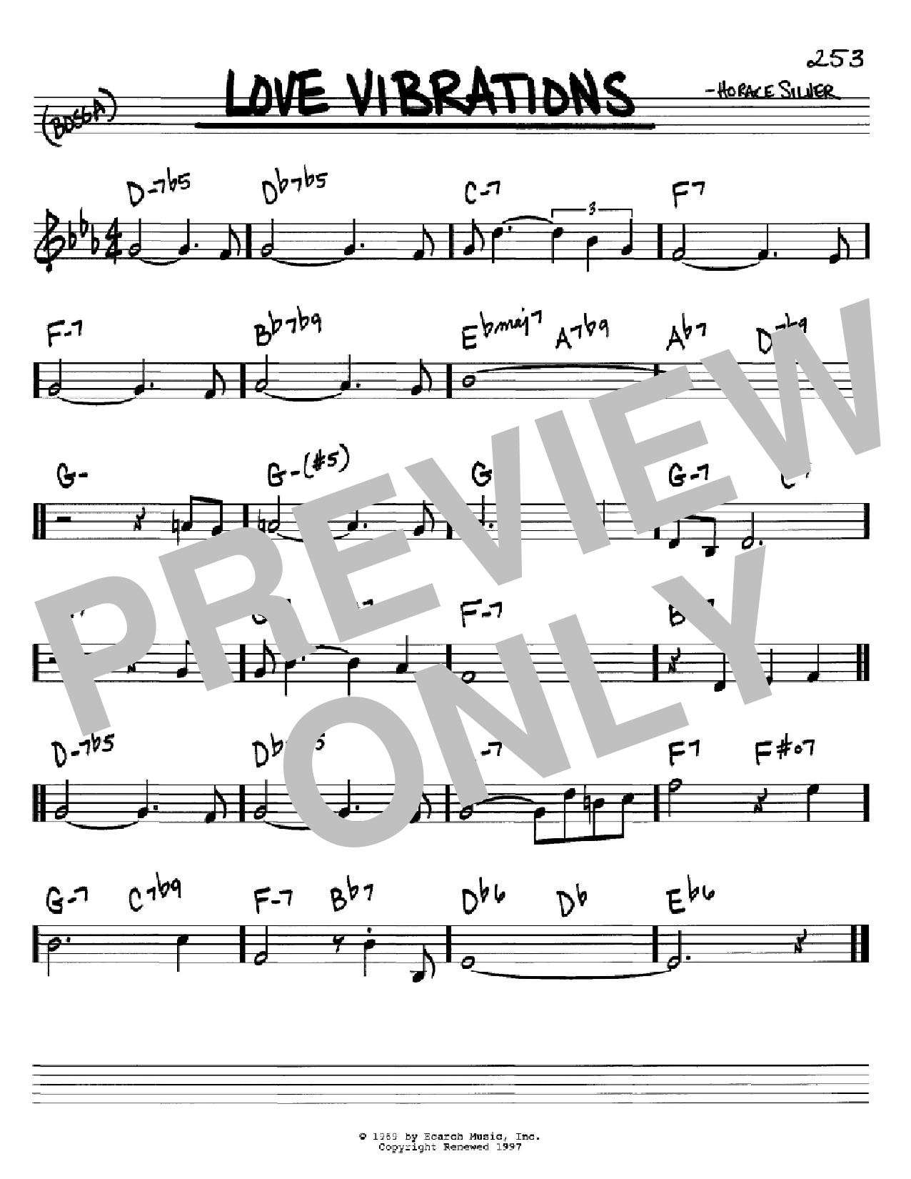 Horace Silver Love Vibrations Sheet Music Notes & Chords for Real Book – Melody & Chords – C Instruments - Download or Print PDF