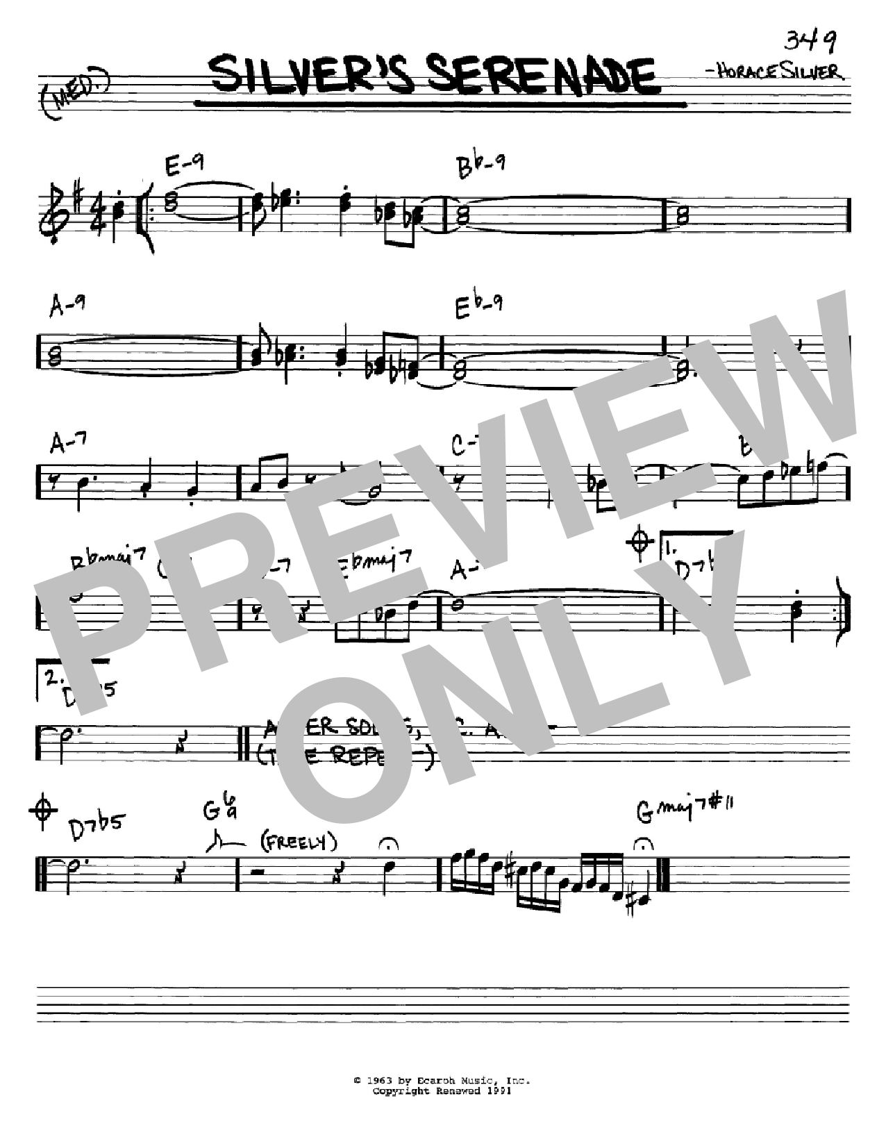 Horace Silver Silver's Serenade Sheet Music Notes & Chords for Real Book – Melody & Chords – C Instruments - Download or Print PDF
