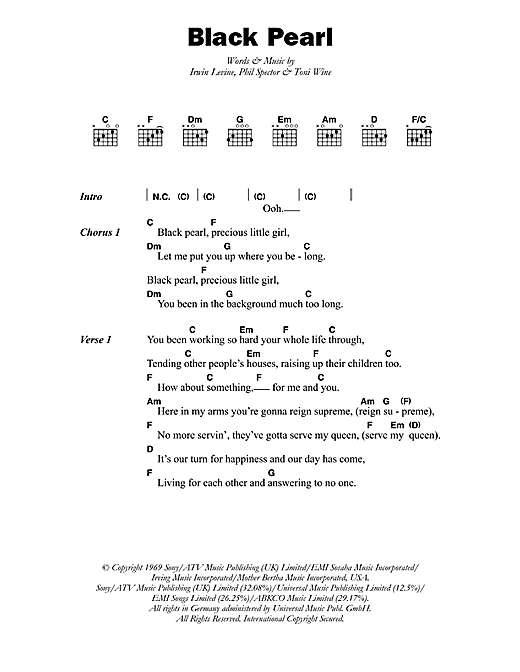 Horace Faith Black Pearl Sheet Music Notes & Chords for Lyrics & Chords - Download or Print PDF