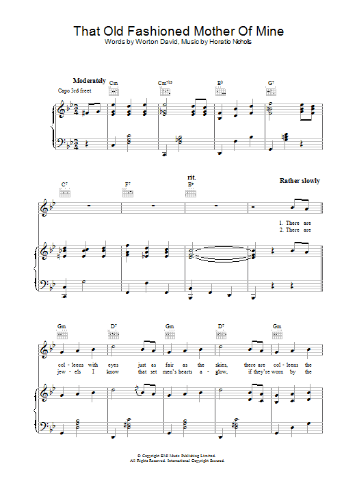 Horatio Nicholls That Old Fashioned Mother Of Mine Sheet Music Notes & Chords for Piano, Vocal & Guitar (Right-Hand Melody) - Download or Print PDF Horatio Nicholls That Old Fashioned Mother Of Mine Sheet Music Notes & Chords for Piano, Vocal & Guitar (Right-Hand Melody) - Download or Print PDF