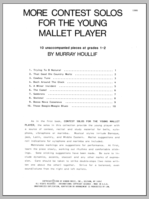 More Contest Solos For The Young Mallet Player sheet music