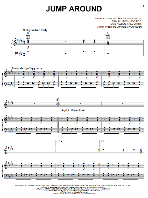 House Of Pain Jump Around Sheet Music Notes & Chords for Melody Line, Lyrics & Chords - Download or Print PDF