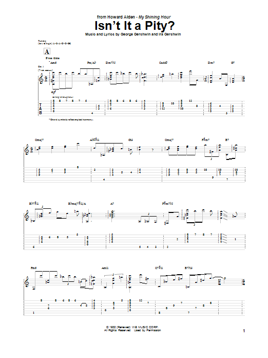 Howard Alden Isn't It A Pity? Sheet Music Notes & Chords for Guitar Tab - Download or Print PDF