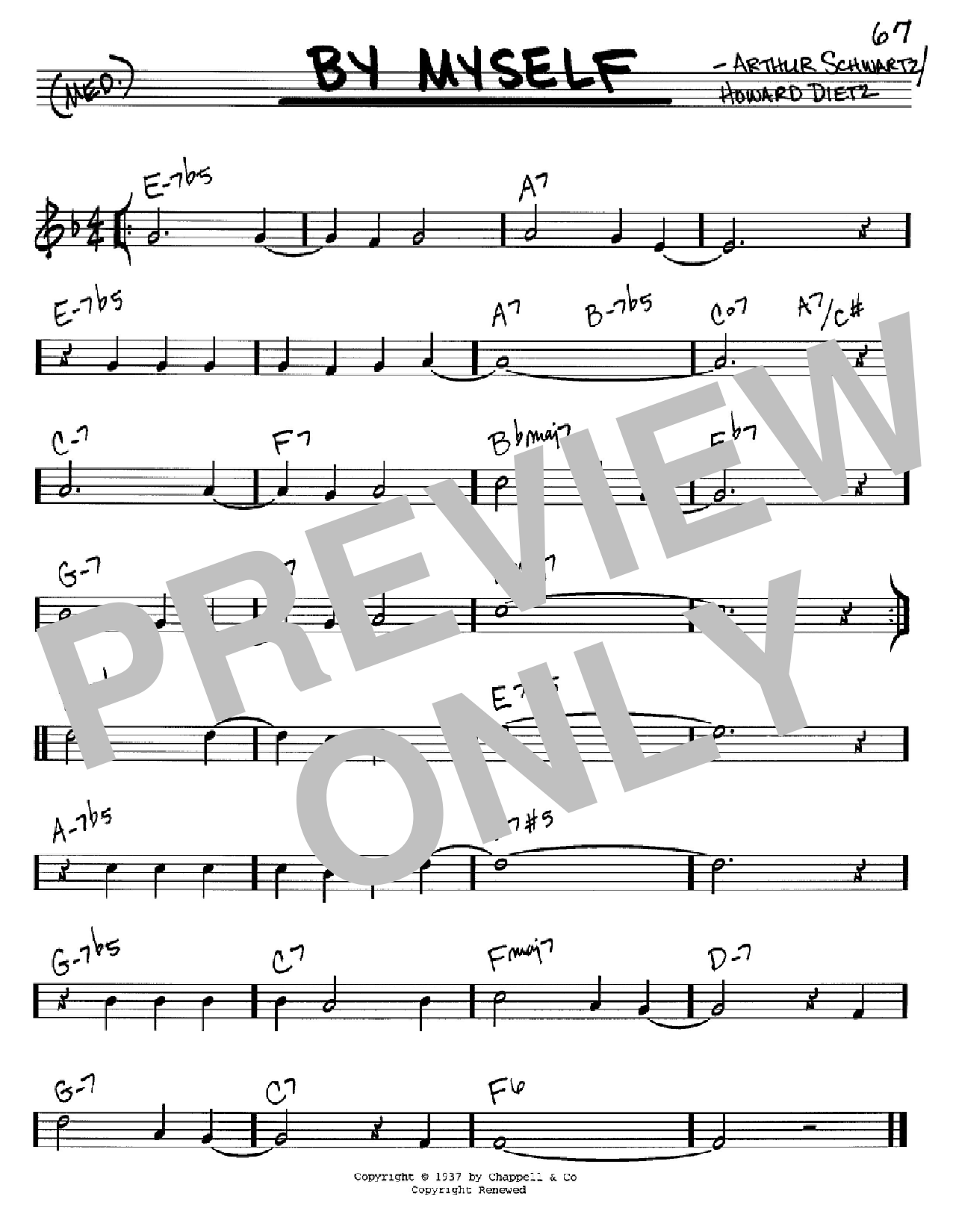 Howard Dietz By Myself Sheet Music Notes & Chords for Melody Line, Lyrics & Chords - Download or Print PDF