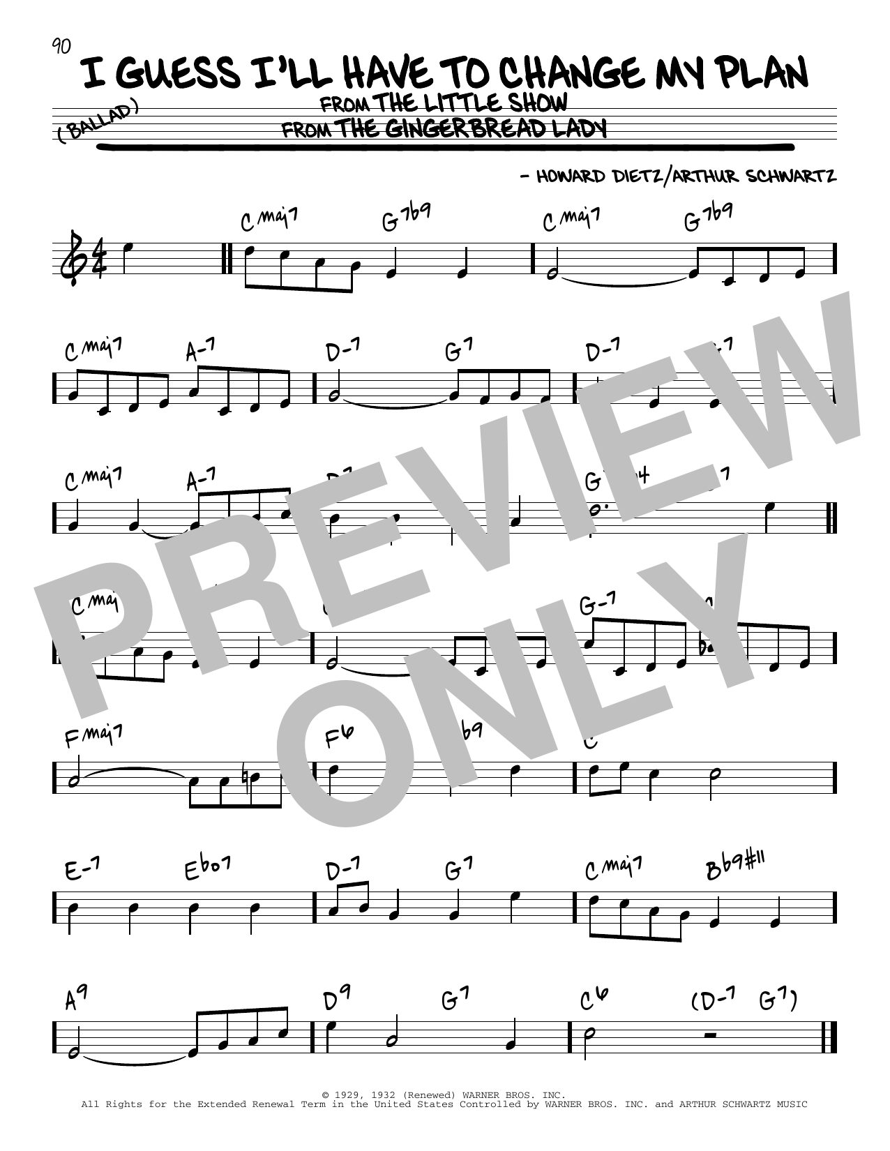 Howard Dietz I Guess I'll Have To Change My Plan Sheet Music Notes & Chords for Real Book – Melody & Chords - Download or Print PDF