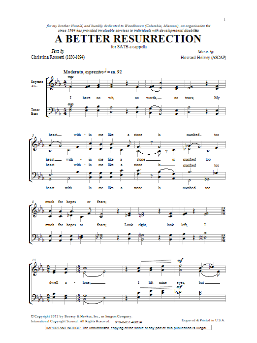 Howard Helvey A Better Resurrection Sheet Music Notes & Chords for SATB - Download or Print PDF