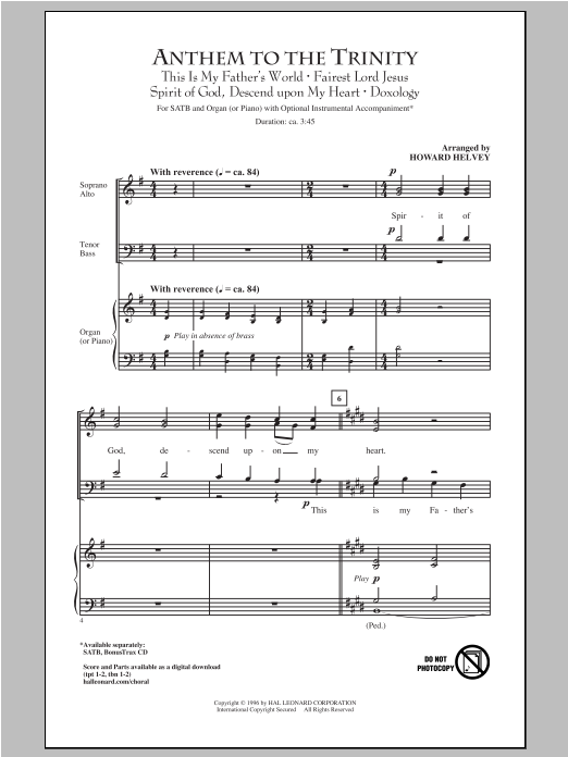 Howard Helvey Anthem Of Trinity Sheet Music Notes & Chords for SATB - Download or Print PDF