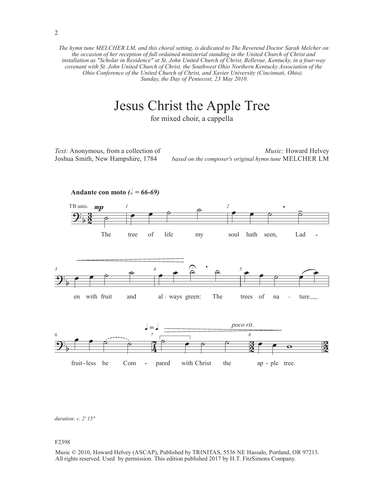 Howard Helvey Jesus Christ the Apple Tree Sheet Music Notes & Chords for Choral - Download or Print PDF