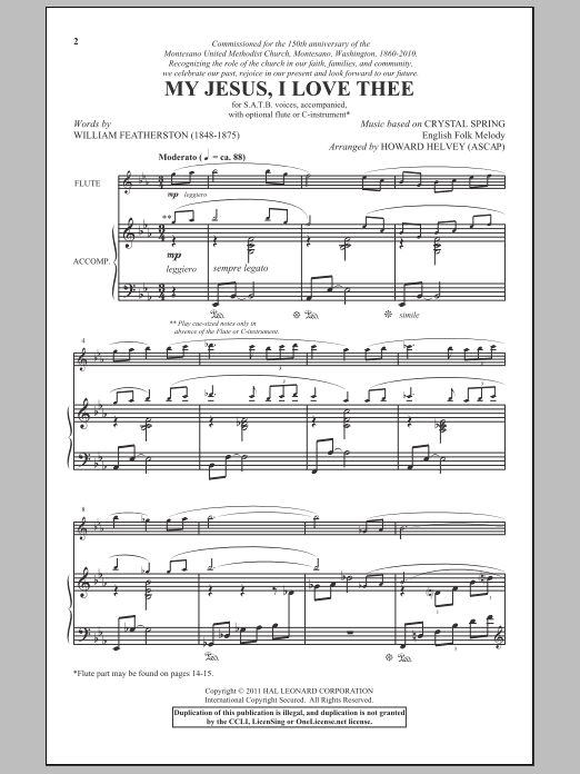 Howard Helvey My Jesus, I Love Thee Sheet Music Notes & Chords for SATB - Download or Print PDF